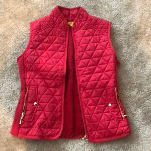 Red puffer vest